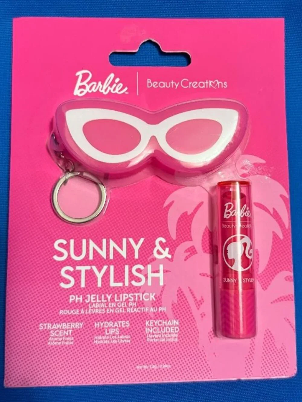 BEAUTY CREATIONS BARBIE SUNNY & STYLISH PH JELLY STRAWBERRY LIPSTICK & KEYCHAIN